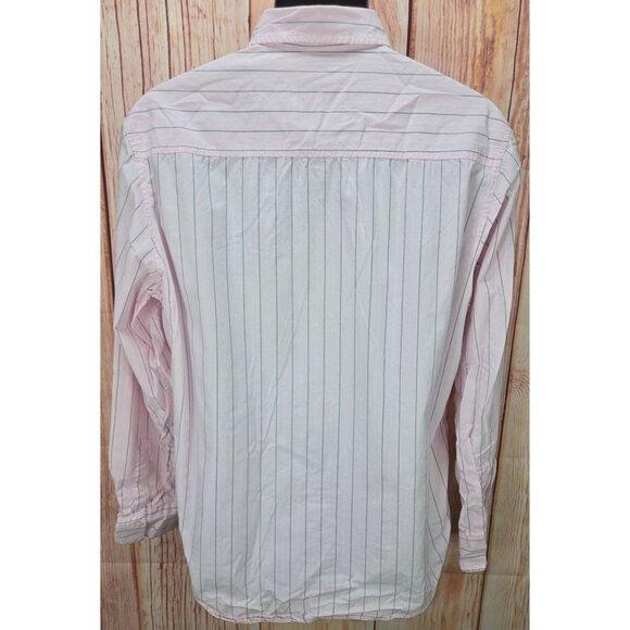 Aeropostale Mens Pink & White Striped Dress Shirt Large - Picture 2 of 6